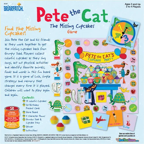 Vista 4 de Briarpatch Pete the Cat The Missing Cupcakes Game, Fans of Pete the Cat Books, Edades 3+