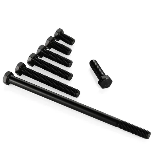 Vista 8 de Pernos de cabeza hexagonal de 1/2-13 x 5, rosca completa, perno de acero inoxidable 304(18-8), acabado negro, cantidad 2