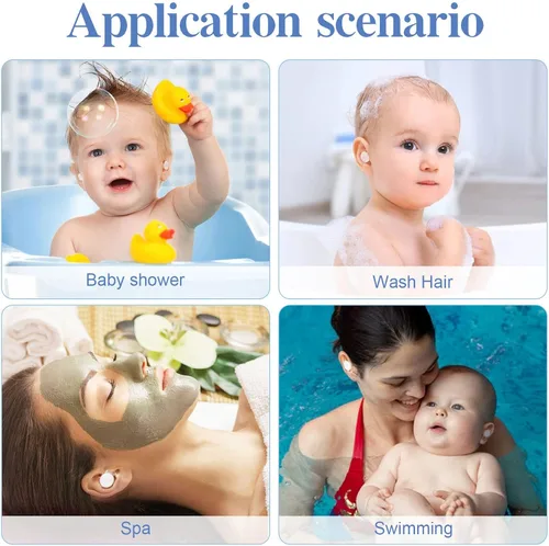 Vista 7 de 6 orejas infantiles, 60 hojas para bebé, corrector de orejas para bebé recién nacido, protector de oídos desechable para natación, baño, surf