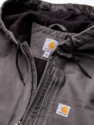 Vista 5 de Carhartt Mens Relaxed Fit Washed Duck Fleece-Lined Hooded Vest