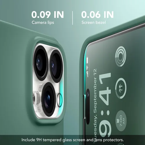 Vista 609 de GONEZ Funda magnética para iPhone 14, compatible con Magsafe, con protector de pantalla + protector de cámara, forro de microfibra antiarañazos