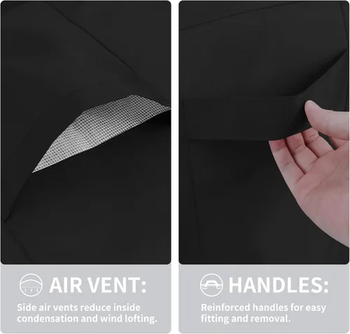 Vista 6 de Easy-Going Cubierta cuadrada para hoguera para exteriores, 32 pulgadas de largo x 32 pulgadas de ancho x 24 pulgadas de alto, cubierta duradera