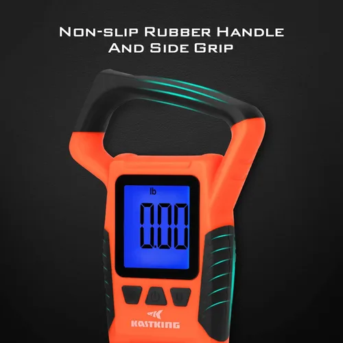 Vista 5 de KastKing Báscula de pescado, báscula digital flotante impermeable WideView, pantalla LCD grande de 2.5 pulgadas, capacidad de 110 libras, multimodo