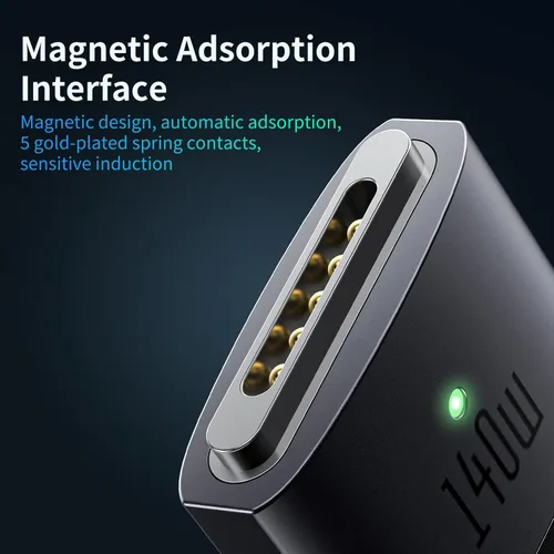 Vista 6 de mcdodo Cable USB C a 3 magnético de 140 W, cargador de aire para MacBook Pro, Air M1 M2 M3 (14 y 16 pulgadas 2021-2024, 6.6 pies)