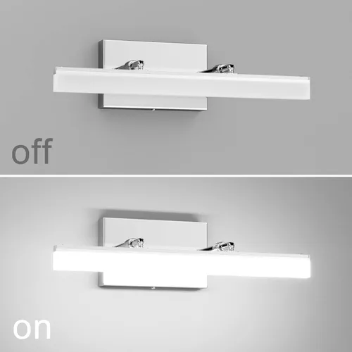 Vista 2 de Aipsun Luces LED de tocador de 15.7 pulgadas ajustables para baño, lámpara de pared para baño, accesorio de iluminación sobre espejo cromado moderno