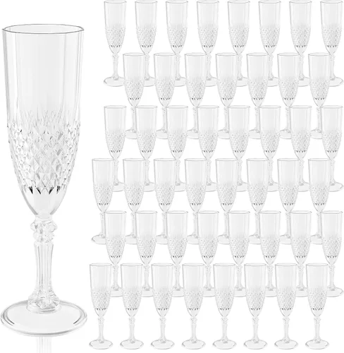 Vista 29 de Copas de champán de plástico, 12 copas de vino de plástico ámbar, inastillables, reutilizables, para bodas, despedidas de soltero, brindis y eventos
