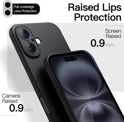 Vista 4 de JETech Funda delgada para iPhone 16 de 6.1 pulgadas con protección completa para lente de cámara, ultrafina, ligera, acabado mate, funda protectora
