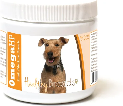 Vista 180 de Healthy Breeds Siberian Husky Omega HP - Masticables suaves para piel y pelaje, 90