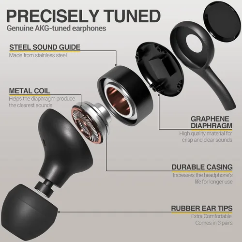 Vista 9 de ElloGear - Auriculares estéreo OEM para Samsung Galaxy S10, S10e, S10 Plus, A31, A71, con cable, diseñados por AKG, con micrófono y botones