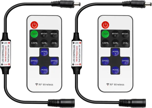 Vista 11 de Mini control remoto inalámbrico RF para tira de luces LED de un solo color 3528 5050, control remoto inalámbrico con conector de CC, atenuador RF