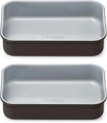 Vista 16 de Caraway Molde rectangular pequeño antiadherente de 9" x 6.5", no tóxico, sin PTFE ni PFOA, núcleo de acero aluminizado, bandeja para hornear