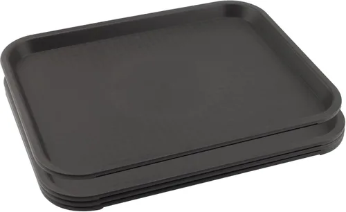 Vista 26 de Paquete de 5 bandejas azules de comida rápida de 14 x 10 pulgadas, bandejas rectangulares grandes para servir restaurante, bandejas de plástico