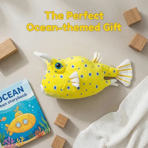 Vista 7 de Spiny Boxfish Plush Toy - Lifelike Spiny Boxfish Stuffed Animals Toys, Super Soft Sea Creatures Model Plush Toy Gift Collection for Kids