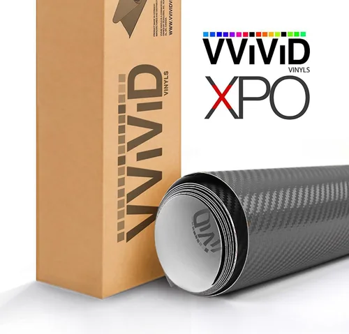 Vista 4 de VViViD Rollo de película de vinilo, para cubrir el auto, color gris oscuro, fibra de carbono, con tecnología de liberación de aire.