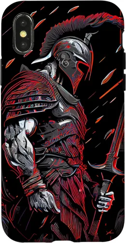 Vista 5 de Funda motivacional épica para iPhone 16 con motivación Spartan Warrior Trojan Warrior Gladiador