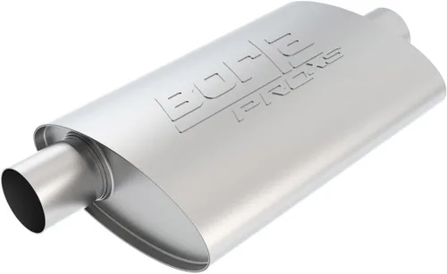 BORLA 40358 ProXS Silenciador Universal de Alto Rendimiento 2.5" Entrada Descentrada / 2.5" Salida Central 4" x 9.5" Oval x 14" Cuerpo Largo 19"