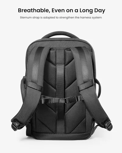 Vista 6 de tomtoc Mochila para laptop X-Pac Techpack diseñada para viajes profesionales de negocios, mochila compacta City para MacBook Pro de 16 pulgadas