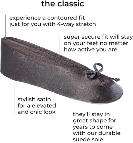 Vista 2 de Isotoner - Zapatillas de bailarina de satén clásicas para mujer