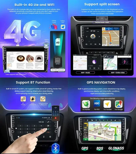 Vista 4 de ADMLZQQ Android 11 Estéreo de coche doble DIN en el tablero para Nissan March K13 2010-2013 receptor multimedia de pantalla de 9 pulgadas