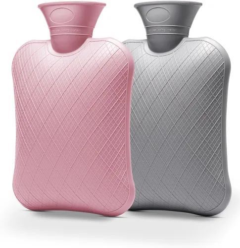 Vista 7 de FORICOM Botellas de agua caliente extra grandes para aliviar el dolor. Paquete de 2, bolsa de agua caliente de 2 litros para dolor de espalda, 2l