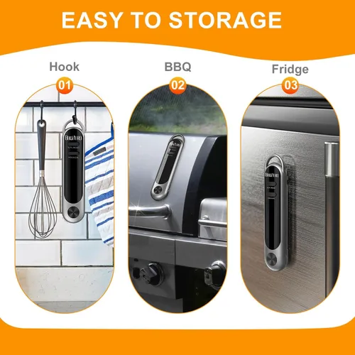 Vista 3 de Pro 1s - Termómetro de carne de lectura instantánea – 1 segundo de lectura rápida de temperatura, IPX7 impermeable, sonda de acero inoxidable 304