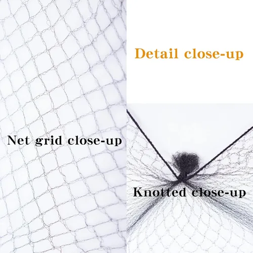 Vista 7 de WeKen Paquete de 20 redes para el cabello con borde elástico invisible, 19.7 in, 20 pulgadas, color negro