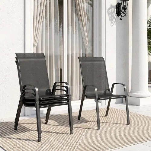 Vista 12 de TLSUNNY Silla de patio, sillas apilables de textileno para exteriores Azul Turquesa