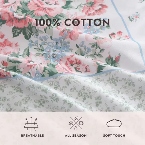 Vista 5 de Laura Ashley - Juego de funda de edredón individual, ropa de cama súper suave y acogedora, incluye fundas a juego y fundas de almohada adicionales
