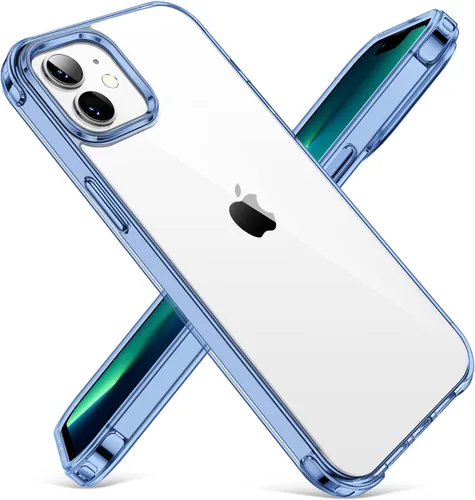 Vista 17 de CANSHN - Funda transparente compatible con iPhone 12/iPhone 12 Pro [Protección contra caídas de grado militar] No amarillea, funda protectora a