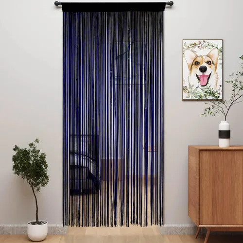 Vista 16 de YIIBAII Cortinas con flecos para puerta, decoración de habitación, sala de estar (39 x 79 pulgadas, color negro)