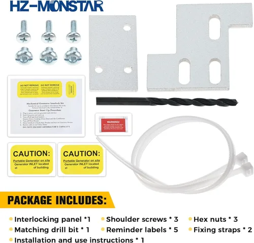 Vista 6 de Kit de enclavamiento para generador compatible con paneles General Electric GE de 150 o 200 amperios, kit de enclavamiento eléctrico horizontal