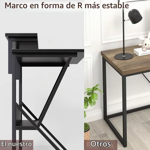 Vista 8 de COTUBLR Escritorio Pequeño, Escritorio de Computadora Pequeño de 27.5 Pulgadas para Espacios Pequeños, Escritorio de Computadora con Soporte