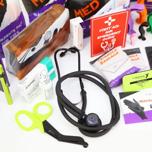 Vista 4 de Lightning X Standard First Aid Responder EMT Medical Stocked Trauma Kit de llenado LXSMK-B