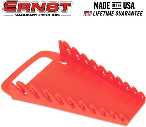 Vista 2 de Ernst Manufacturing 5048 Organizador de Llaves Gripper, 10 Herramientas, Rojo
