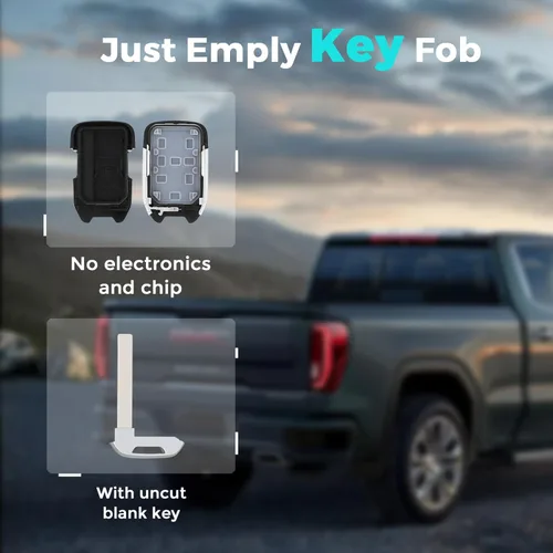Vista 3 de HelloAuto - Funda para llavero compatible con GMC Sierra 1500 2019 2020 2500HD 3500HD, para llavero Chevy Silverado 2019-2021, funda para llave