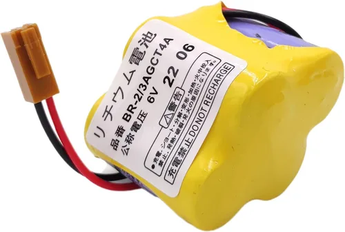 Vista 4 de 4400mAh BR-2/3AGCT4A 6V PLC Batería para FANUC A98L-0031-0025 A06B-6114-K504 máquina, no recargable (conector marrón)