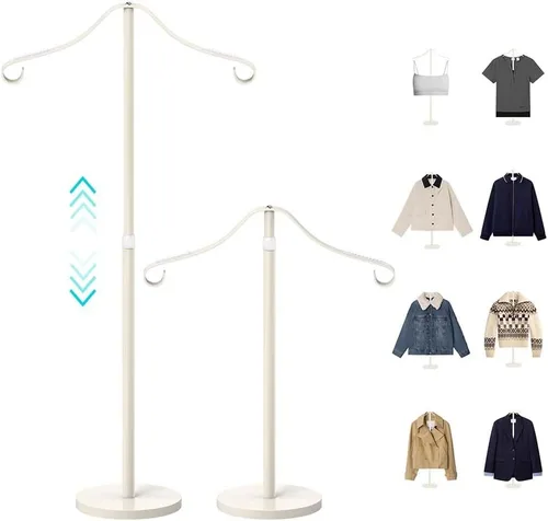 Vista 10 de Reusable Shirt Display Stand-Mannequin Torso Tshirt Display Stand for Retail/Vendors,18-33" Adjustable Dress Form Mannequin Stand Clothes Black