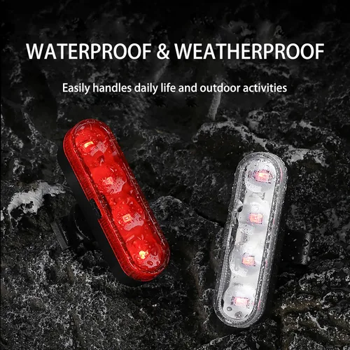 Vista 3 de HX Luces de bicicleta para conducción nocturna, luces LED traseras de bicicleta recargables USB-C, parte trasera de bicicleta brillante, 4 modos