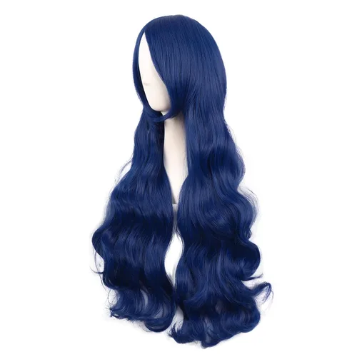 Vista 36 de MapofBeauty Peluca de disfraz de cosplay rizada en espiral de 32 pulgadas (80 cm) color azul (Azure Blue)