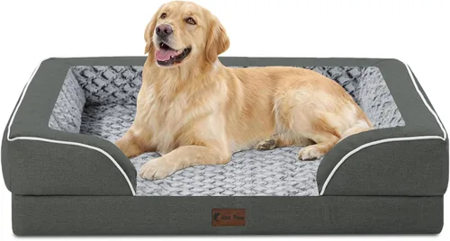 Vista 39 de Camas ortopédicas para perros de tamaño grande, cama grande de espuma viscoelástica impermeable para mascotas con lados de 36 x 27 pulgadas