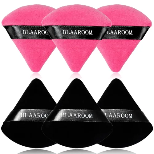 Vista 9 de BLAAROOM 6 esponjas de terciopelo triangulares para polvo, diseño triangular, esponja suave para rostro, contorno de ojos exquisitos, para cuerpo