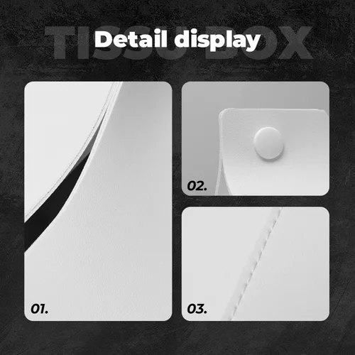 Vista 4 de Cyber Retro Western Cowboy Print Tissue Box Cover, Foldable Modern Leather Long Tissue Box Holder, Home Decor Accessories for Bathroom, Office