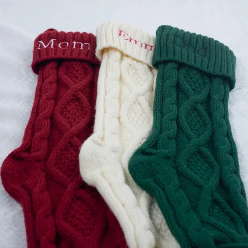 Vista 5 de Custom Christmas Stocking Personalized Name- Customized Stockings for Christmas Stocking with Name Personalized Christmas Stockings Green Stockings