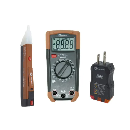 Southwire 10037K - Kit de prueba eléctrica con multímetro de función completa, detector de voltaje sin contacto y probador de tomacorrientes,