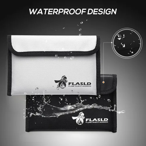 Vista 6 de FLASLD Bolsas de dinero ignífugas, bolsa de billetera ignífuga, bolsa pequeña segura para efectivo, objetos de valor y pasaporte, con revestimiento