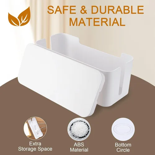 Vista 3 de Eichzer Caja de organización de cables, caja organizadora de cables de alta calidad para ocultar el protector de sobretensiones en el escritorio