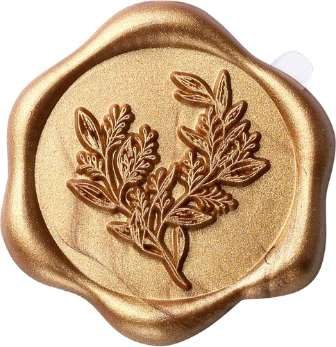 Vista 13 de Yoption Calcomanías de Sello de Cera de Eucalipto, Paquete de 100 Calcomanías Autoadhesivas de Sello para Sobre de Oro Antiguo para Boda, Fiesta