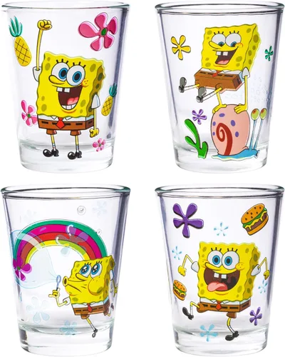 Vista 13 de Silver Buffalo Powerpuff Girls With Blossom, Bubbles, Buttercup y Professor Sugar Spice Everything Nice Chemical X 3D - Juego de 4 mini vasos de 1.5