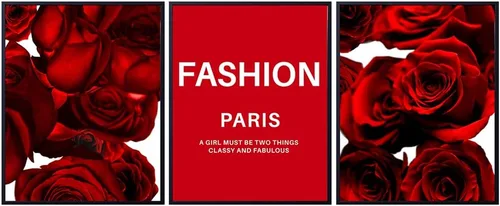 Quotes Wall Art - Glam Wall Decor 3 print Set - Chic Modern Fashion design - Elegant Home Decor for Bedroom, Living room, Bathroom, Office - Luxury