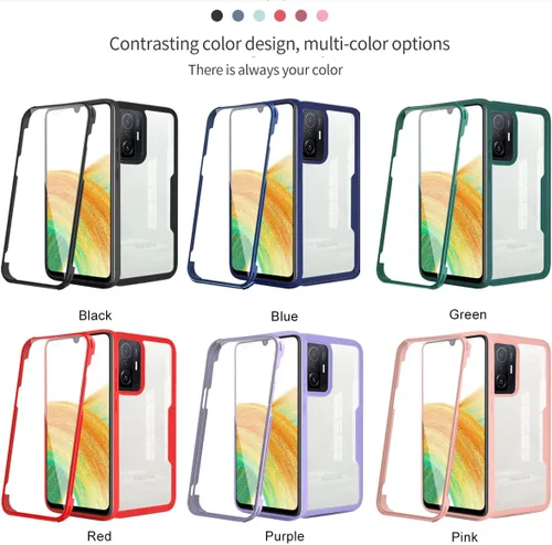 Vista 7 de CCSamll - Funda transparente para Samsung Galaxy A13 4G (no 5G), protector de pantalla integrado, delgada, de cuerpo completo, resistente, suave